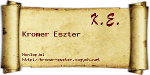 Kromer Eszter névjegykártya